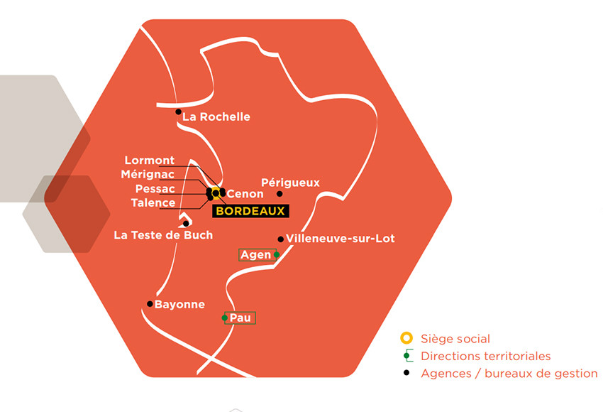 Les implantations de Domofrance en Nouvelle-Aquitaine